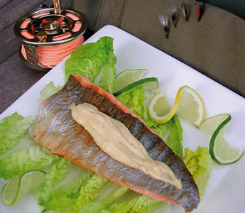 Welsh sea trout aioli